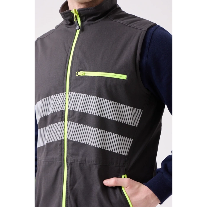 Su Geçirmez Yansıtıcı İş Yeleği Kışlık Salix Outdoor Yelek Suya Hafif Fonksiyonel Cepli