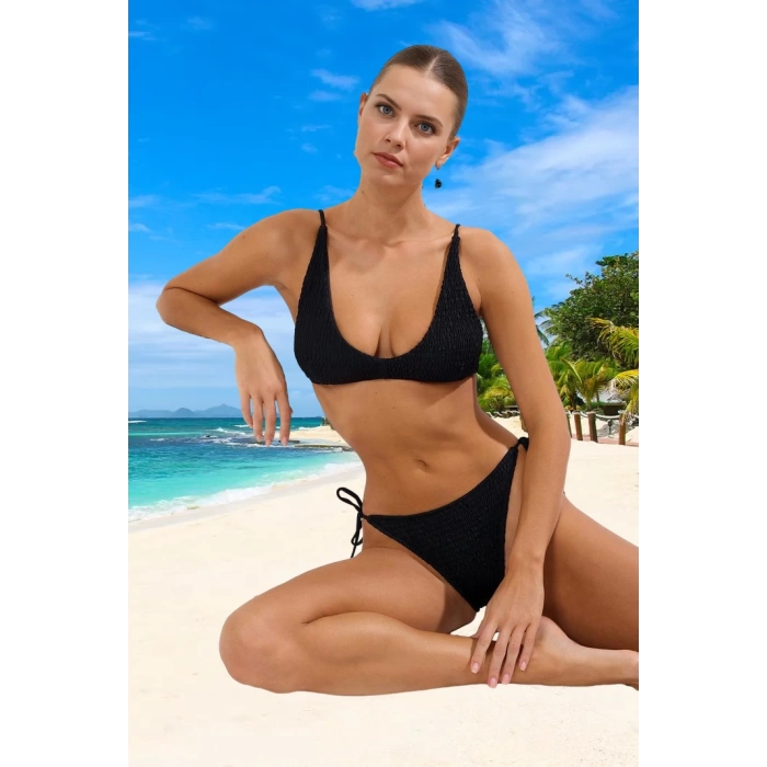 Tasarım Bikini Takımı Esnek Kumaş Klora Dayanıklı Premium Kalite Hızlı Kuruyan Su Sporları İçin