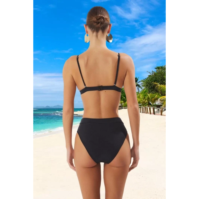 Tasarım Bikini Takımı Esnek Kumaş Özel Şık Detaylı Ergonomik Kesim Plaj Ve Havuz İçin
