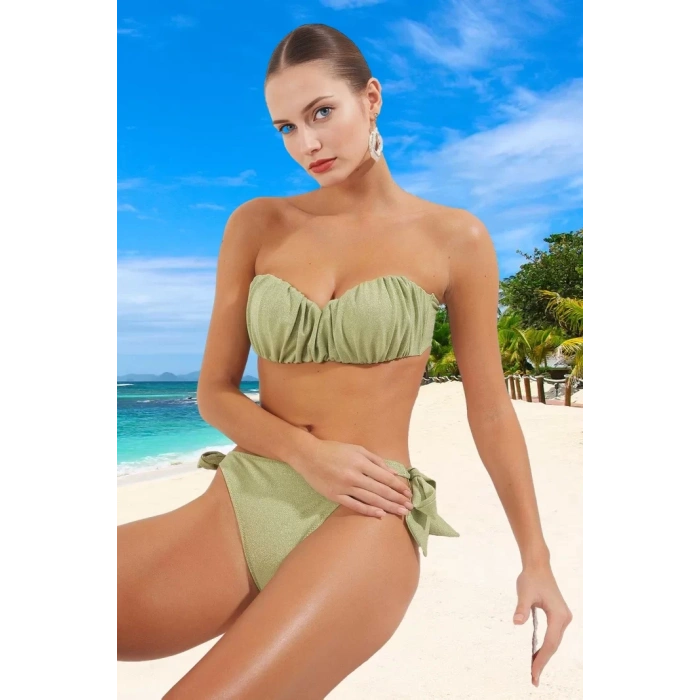 Tasarım Bikini Takımı UV Korumalı Plaj Ve Havuz İçin Ergonomik Kesim Özel