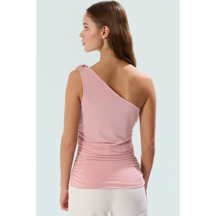 Tek Kol Kolsuz Fitted Örme Bluz Şık Tasarım Yaz İçin Premium Kalite Zarifane