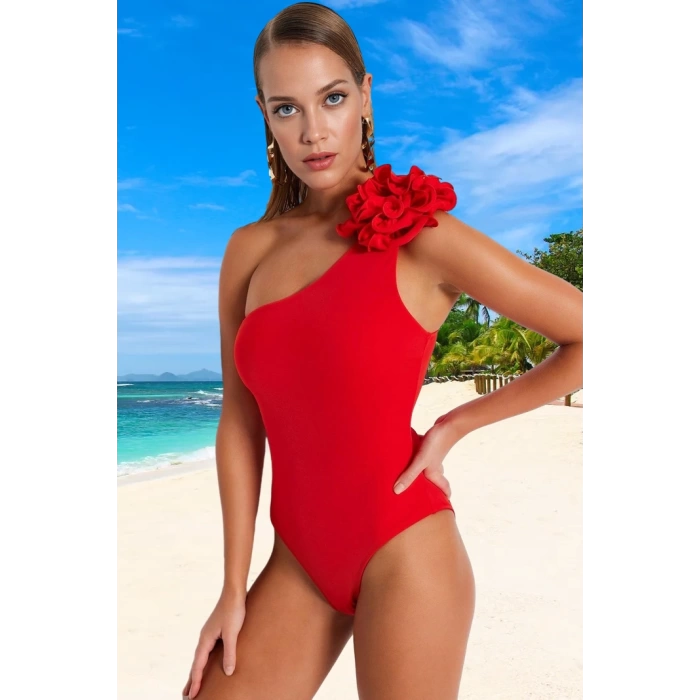 Tek Omuz Mayo Plaj Ve Havuz İçin Banyo Kıyafeti Yaz Koleksiyonu Mayosu Swimsuit