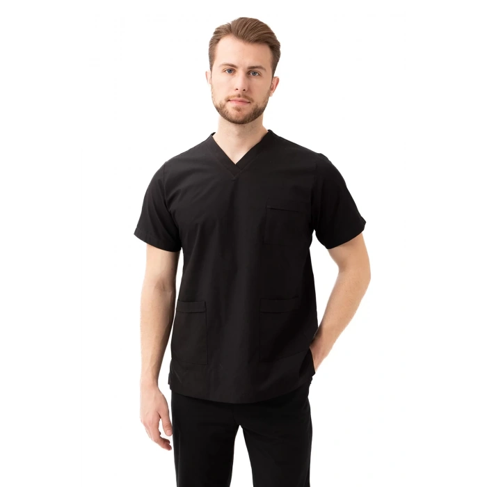 Terycotton V Yaka Bordosu Sağlık Üniforması Santolina Üniforma Doktor Hemşire Çalışanları İçin