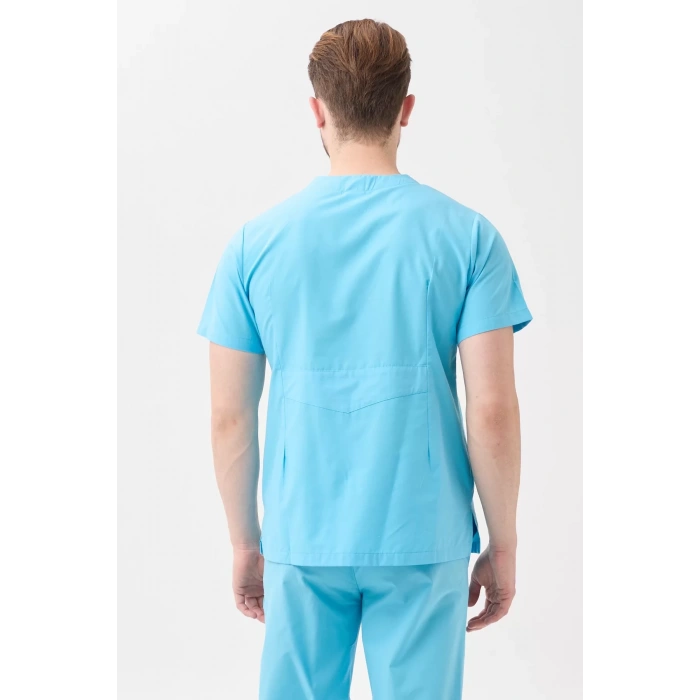 Terycotton V Yaka Bordosu Sağlık Üniforması Santolina Üniforma Doktor Hemşire Çalışanları İçin