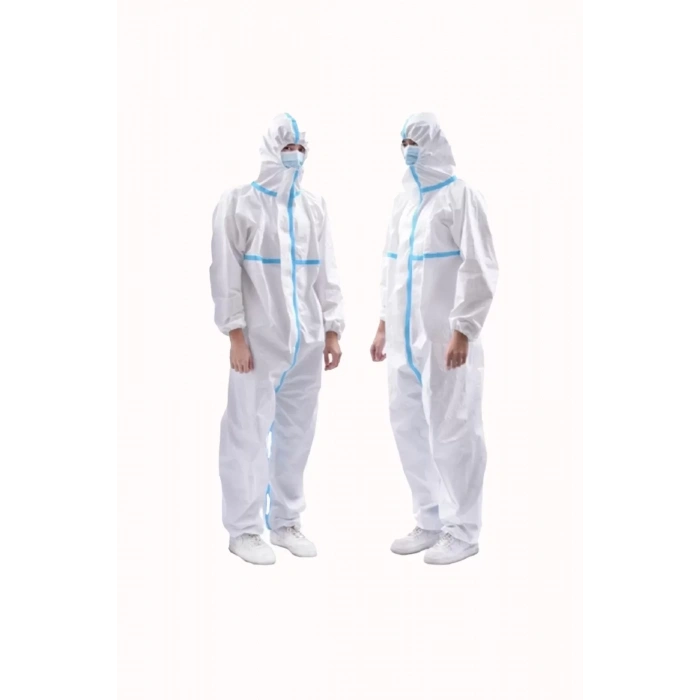 Tıbbi Koruyucu Tulum 55gr Laminasyonlu Sıvı Geçirmez Tek Kullanımlık Tam Koruma İçin Medikal
