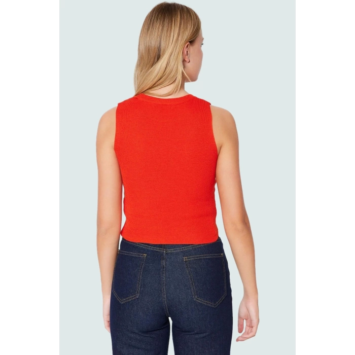 Triko Bluz Bisiklet Yaka Kolsuz Rahat Günlük Yazlık Modern Stil Seçkin Malzeme