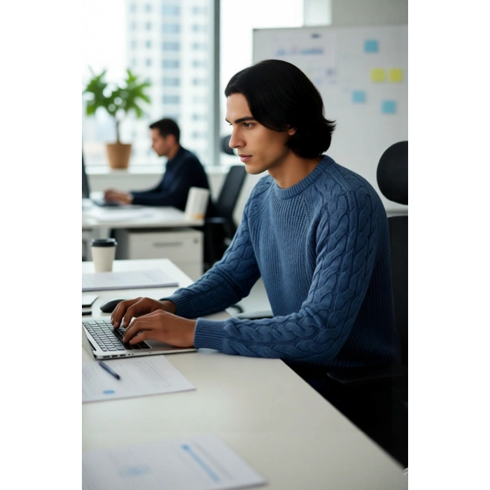 Unisex Basic Regular Kalıp Bisiklet Yaka Saç Örgü Desenli Kalın Triko Kazak Kışlık Şıklık Kaliteli