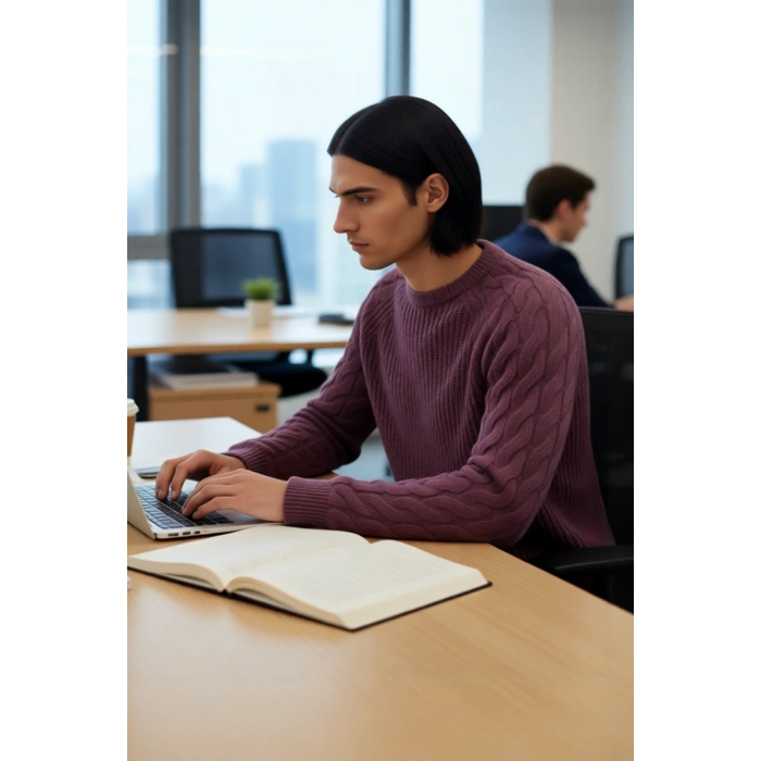 Unisex Basic Regular Kalıp Bisiklet Yaka Saç Örgü Desenli Kalın Triko Kazak Kışlık Şıklık Kaliteli