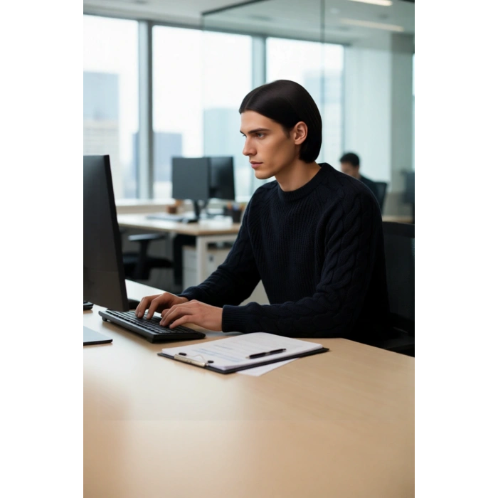 Unisex Casual Regular Fit Bisiklet Yaka Saç Örgü Desenli Kalın Triko Kazak Kış Kombinleri İçin İdeal