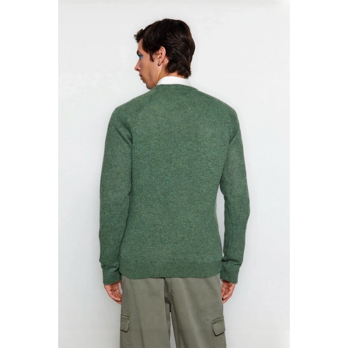 Unisex Kalın Triko Kazak Fitted Kesim Dokulu Yüzey Reglan Kol Bisiklet Yaka Kış Stiline Modern