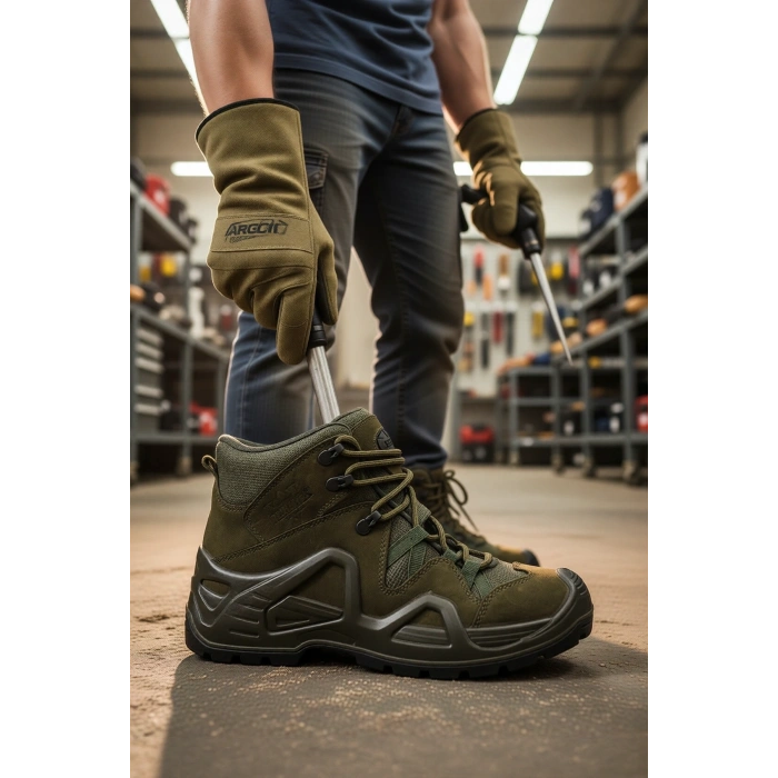 Unisex Outdoor Tactical Gerçek Deri Su geçirmez Bot P1492 NBJ