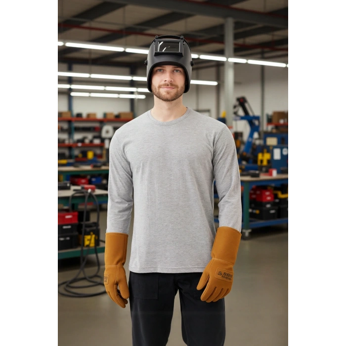 Uzun Kollu Tshirt 50 Pamuk Polyester Gaura Basic shirt Rahat Şık Tasarım Günlük Kombinler