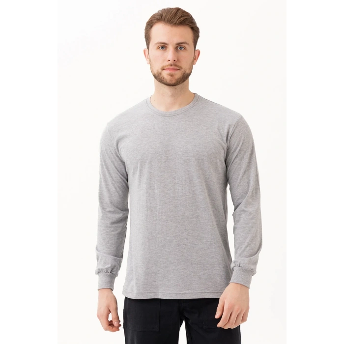 Uzun Kollu Tshirt 50 Pamuk Polyester Gaura Basic shirt Rahat Şık Tasarım Günlük Kombinler