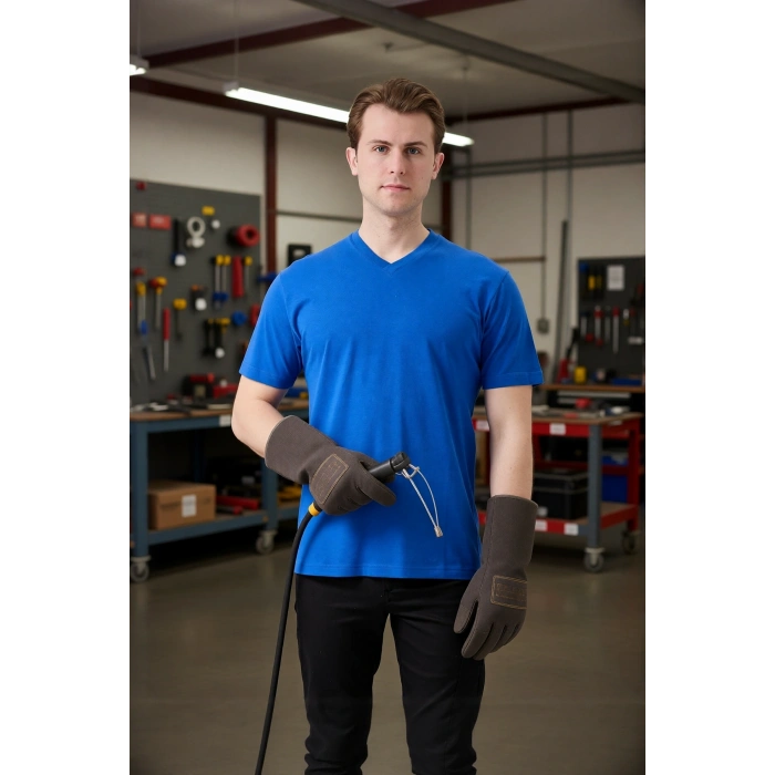 V Yaka 100 Pamuk Penye Tshirt Is Gvenligi Galanthus shirt Nefes Alabilir Rahat Şık Tasarım