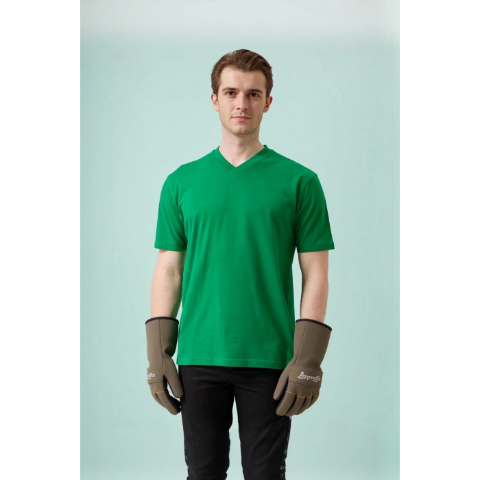 V Yaka 100 Pamuk Penye Tshirt Is Gvenligi Galanthus shirt Nefes Alabilir Rahat Şık Tasarım