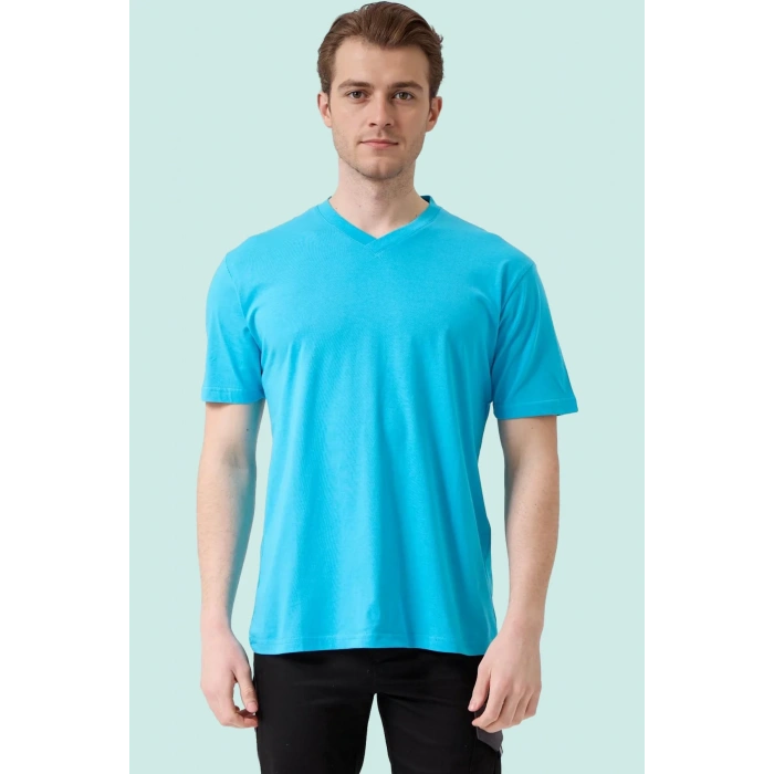 V Yaka 100 Pamuk Penye Tshirt Is Gvenligi Galanthus shirt Nefes Alabilir Rahat Şık Tasarım