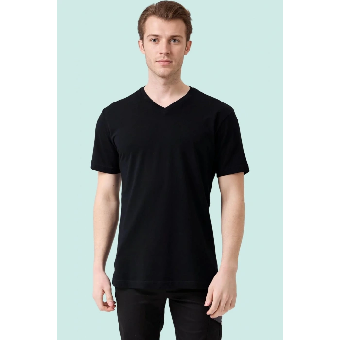 V Yaka 100 Pamuk Penye Tshirt Is Gvenligi Galanthus shirt Nefes Alabilir Rahat Şık Tasarım