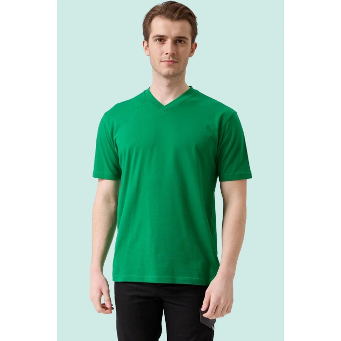 V Yaka 100 Pamuk Penye Tshirt Is Gvenligi Galanthus shirt Nefes Alabilir Rahat Şık Tasarım