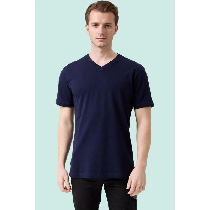 V Yaka 100 Pamuk Penye Tshirt Is Gvenligi Galanthus shirt Nefes Alabilir Rahat Şık Tasarım