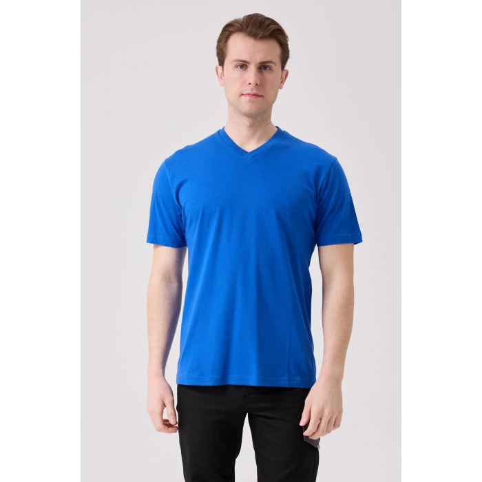 V Yaka 100 Pamuk Penye Tshirt Is Gvenligi Galanthus shirt Nefes Alabilir Rahat Şık Tasarım