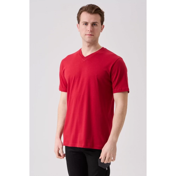 V Yaka 100 Pamuk Penye Tshirt Is Gvenligi Galanthus shirt Nefes Alabilir Rahat Şık Tasarım