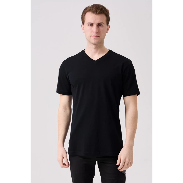 V Yaka 100 Pamuk Penye Tshirt Is Gvenligi Galanthus shirt Nefes Alabilir Rahat Şık Tasarım