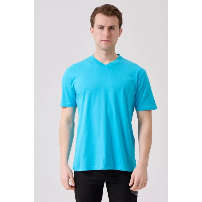 V Yaka 100 Pamuk Penye Tshirt Is Gvenligi Galanthus shirt Nefes Alabilir Rahat Şık Tasarım