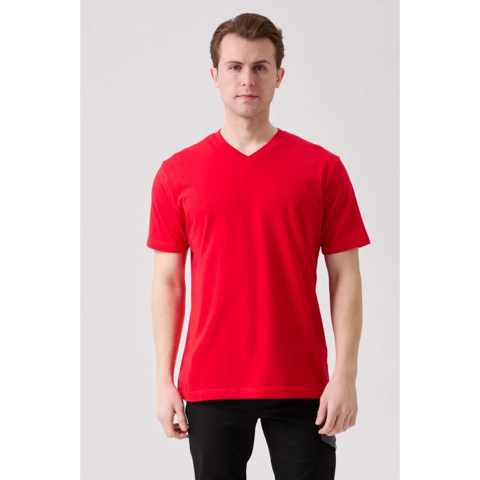 V Yaka 100 Pamuk Penye Tshirt Is Gvenligi Galanthus shirt Nefes Alabilir Rahat Şık Tasarım