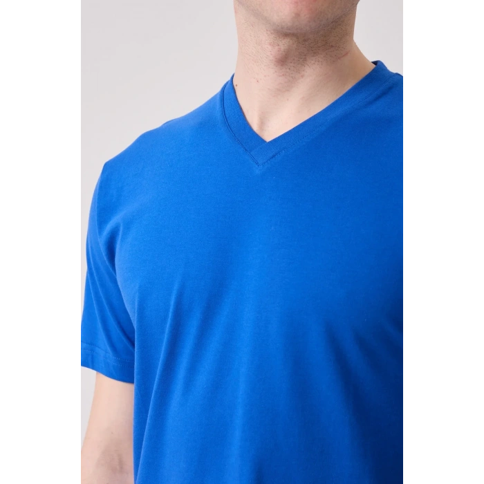 V Yaka 100 Pamuk Penye Tshirt Is Gvenligi Galanthus shirt Nefes Alabilir Rahat Şık Tasarım