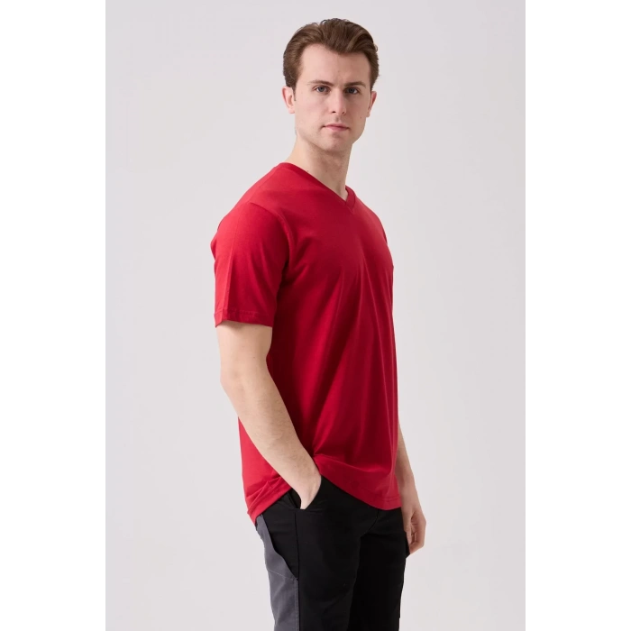 V Yaka 100 Pamuk Penye Tshirt Is Gvenligi Galanthus shirt Nefes Alabilir Rahat Şık Tasarım