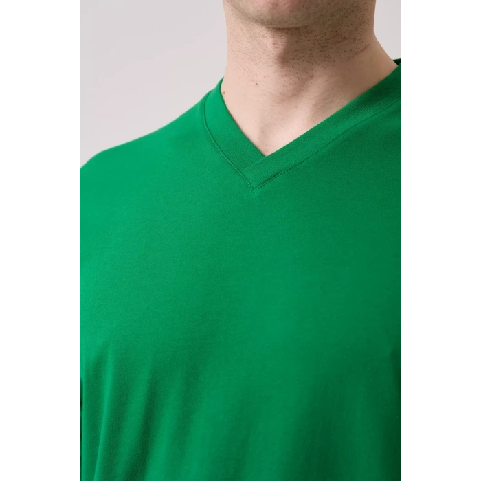 V Yaka 100 Pamuk Penye Tshirt Is Gvenligi Galanthus shirt Nefes Alabilir Rahat Şık Tasarım