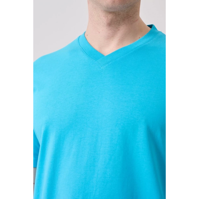 V Yaka 100 Pamuk Penye Tshirt Is Gvenligi Galanthus shirt Nefes Alabilir Rahat Şık Tasarım