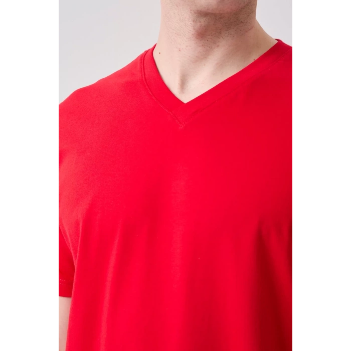 V Yaka 100 Pamuk Penye Tshirt Is Gvenligi Galanthus shirt Nefes Alabilir Rahat Şık Tasarım