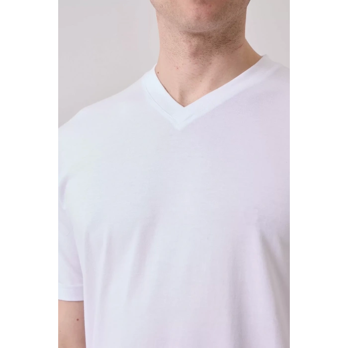 V Yaka 100 Pamuk Penye Tshirt Is Gvenligi Galanthus shirt Nefes Alabilir Rahat Şık Tasarım
