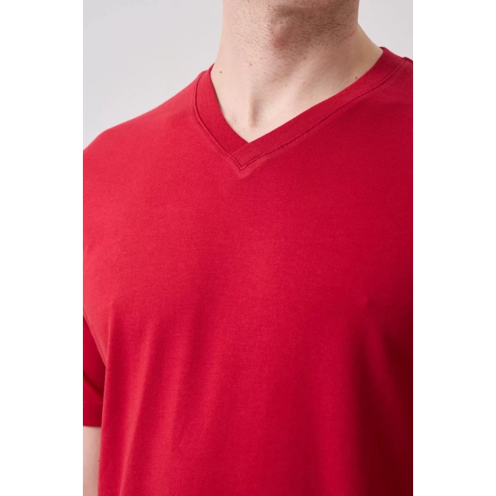 V Yaka 100 Pamuk Penye Tshirt Is Gvenligi Galanthus shirt Nefes Alabilir Rahat Şık Tasarım