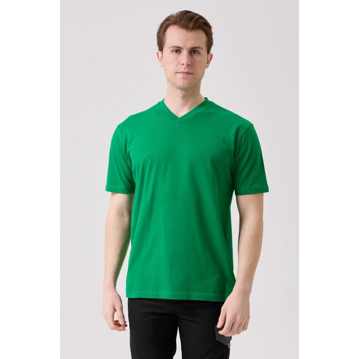 V Yaka 100 Pamuk Penye Tshirt Is Gvenligi Galanthus shirt Nefes Alabilir Rahat Şık Tasarım