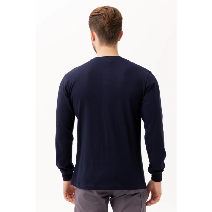 V Yaka Uzun Kollu Penye Tshirt Padus shirt Rahat Kesim Günlük İş Kullanımı İçin