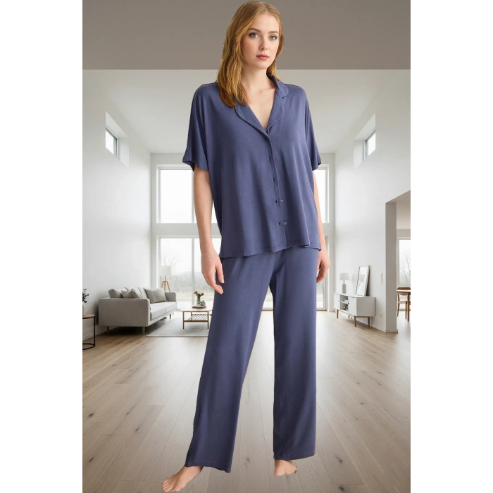 Viskon Pijama Takımı Sıcak Günler İçin Rahatlık Mükemmel Uyum Modern Stil Rahat Ve Şık