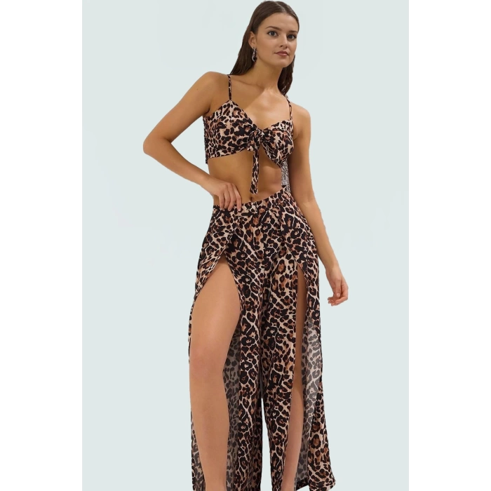 Viskoz Dokuma Kumaştan Feminen Yazlık Bluz Pantolon Takım Günlük Kullanım İçin Premium Kalite