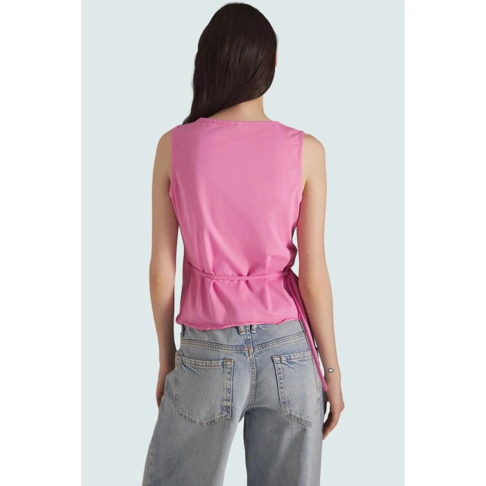 Vücuda Oturan Anvelop Bluz Likralı Penye Crop Casual Rahat Ve Şık Modern Stil Uzun Ömürlü