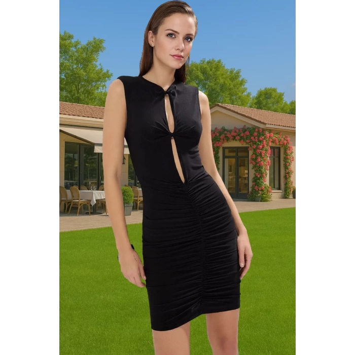 Vücuda Oturan Kısa Abiye Elbise Polyester Elastan Yazlık Premium Kalite Günlük Kullanım İçin