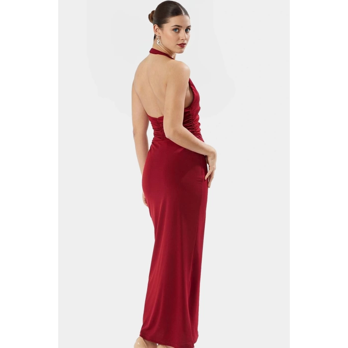 Vücuda Oturan Maxi Elbise Yazlık Örme Kumaş Zarifane Tasarım Modern Stil Profesyonel Görünüm