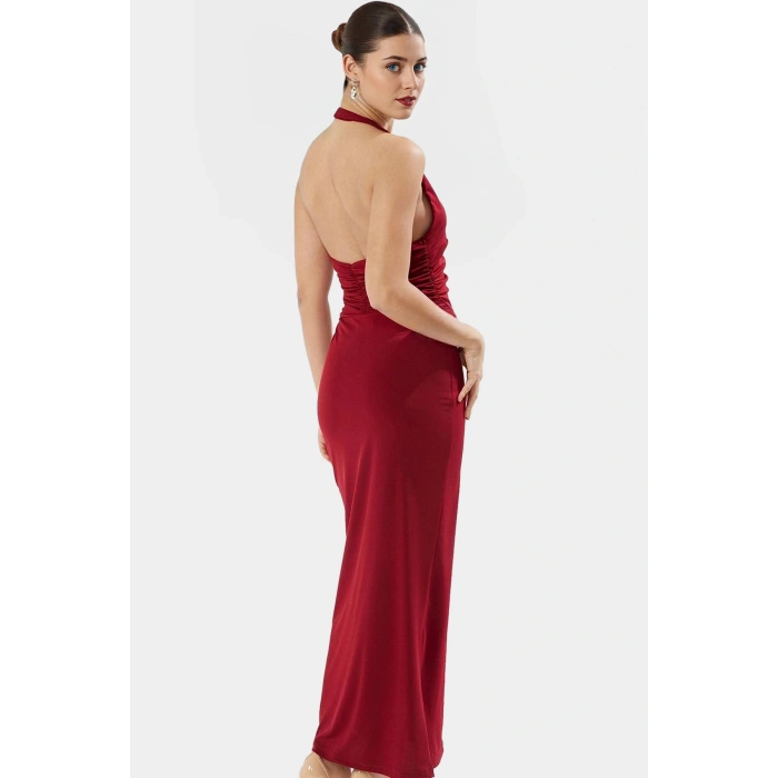 Vücuda Oturan Maxi Elbise Yazlık Örme Kumaş Zarifane Tasarım Modern Stil Profesyonel Görünüm
