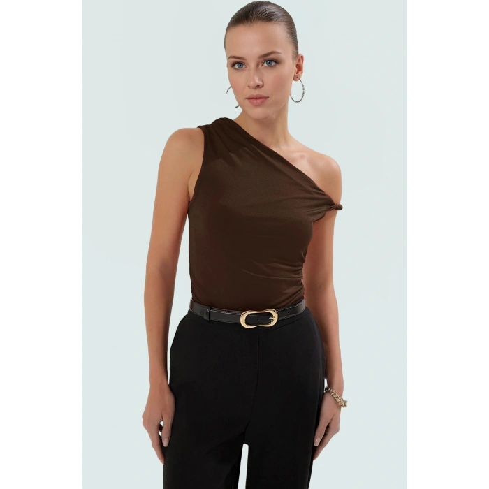 Vücuda Oturan Örme Bluz Basic Kısa Kollu Konforlu Kesim Modern Stil Dayanıklı Malzeme