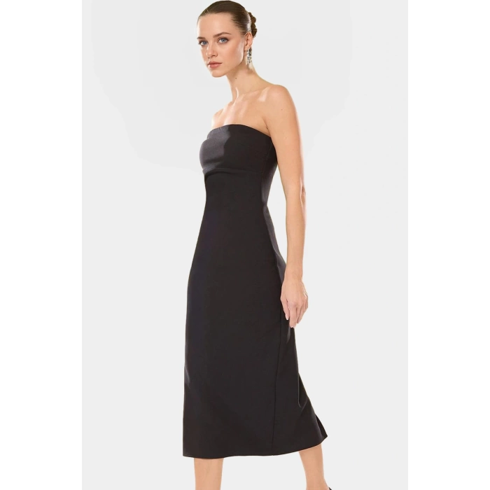 Vücudu Saran Midi Elbise 88% Polyester 12% Elastan Bodycon Özenle Seçilmiş Modern Stil