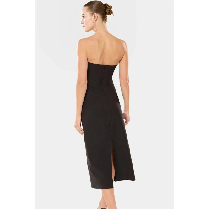 Vücudu Saran Midi Elbise 88% Polyester 12% Elastan Bodycon Özenle Seçilmiş Modern Stil