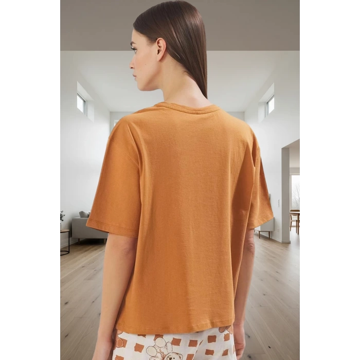 Yazlık %100 Pamuk Rahat Pijama Takımı Ayıcıklı Desenli Homewear Dayanıklı Malzeme Premium Kalite