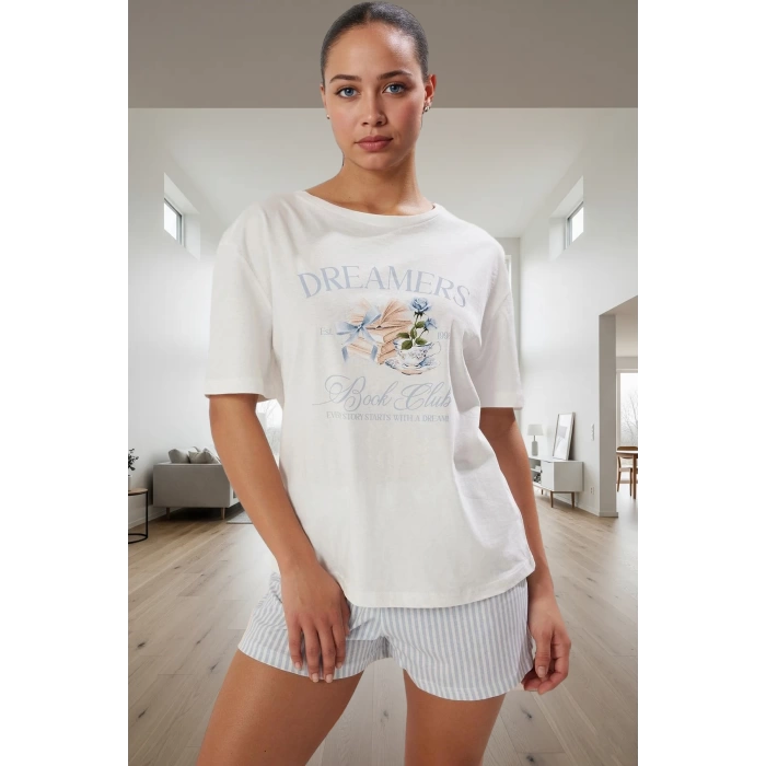 Yazlık %100 Pamuklu Pijama Takımı Rahat ve Şık Tasarım Zarifane Seçkin Malzeme