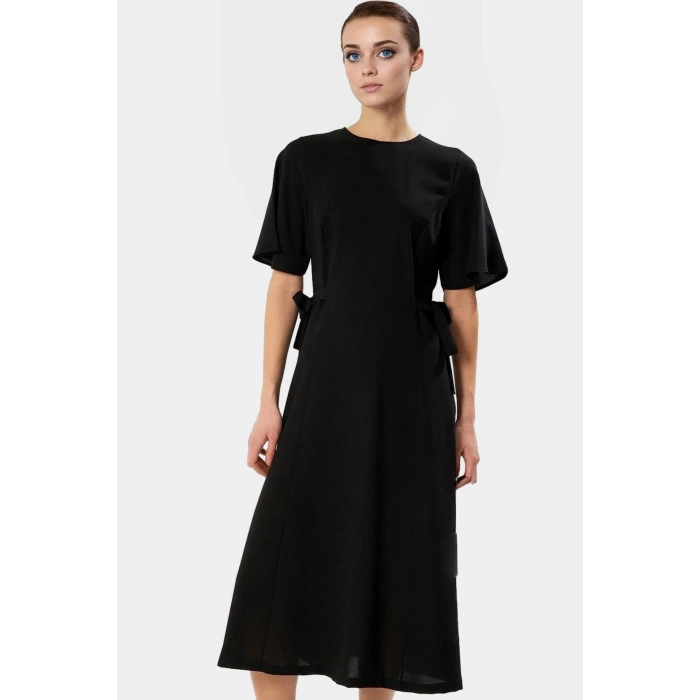 Yazlık A Kesim Kısa Kollu Elbise Nefes Alan Polyester Krep Kumaş Uzun Ömürlü