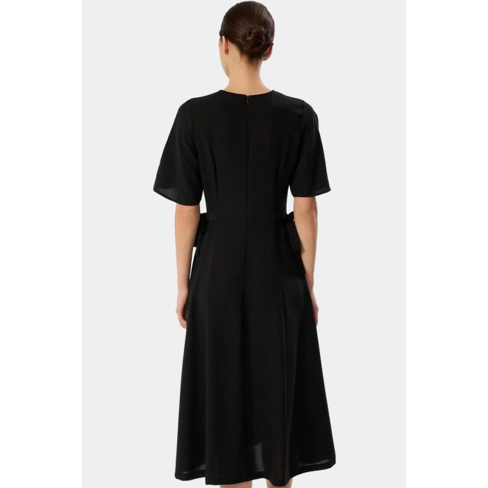 Yazlık A Kesim Kısa Kollu Elbise Nefes Alan Polyester Krep Kumaş Uzun Ömürlü